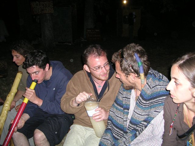 Le dernier soir, Jean Do (Cortex), Sylvain (Oboreal), L'orange, Mikah et moi.