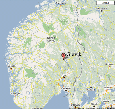 Gjøvik sur la carte.